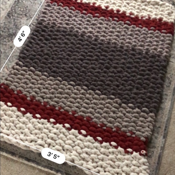 Hank Knitted Gray, Red, Cream Blanket - Picture 6 of 6